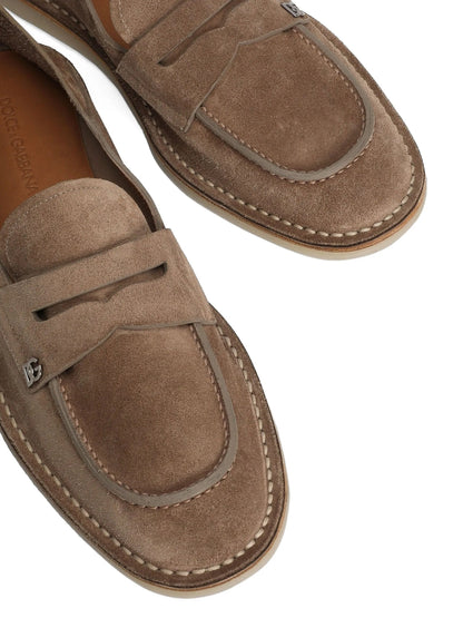 DOLCE &amp; GABBANA Stylish Leather Moccasin Slippers for Men