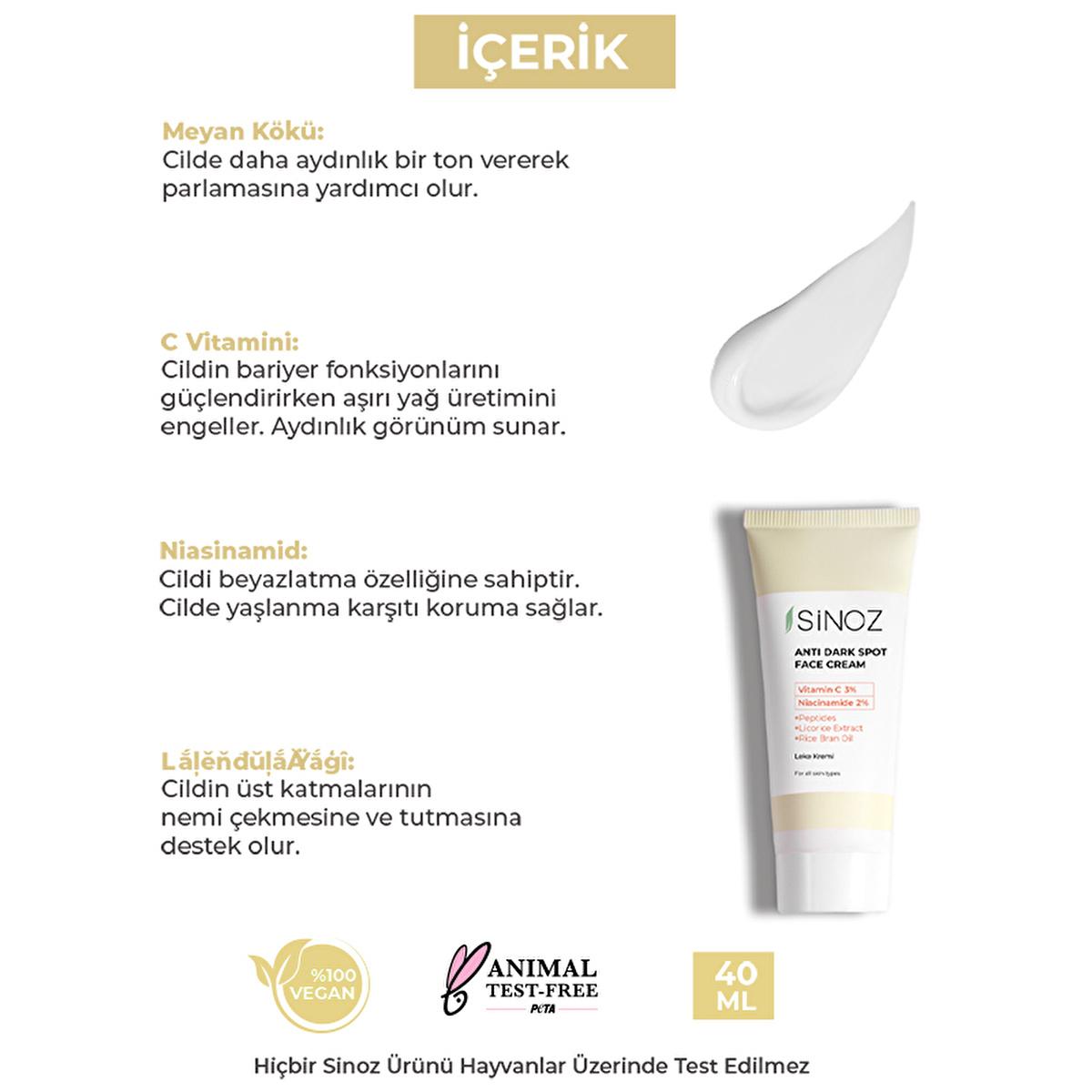 Sinoz: Advanced Skin Lightening Cream - Vitamin C &amp; Niacinamide Dark Spot Corrector, Blemish Removal Skin Tone Evening, Radiant Complexion, 1.35 fl oz