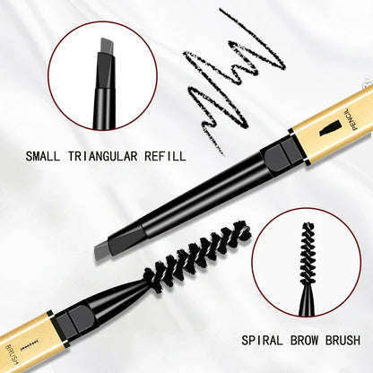 Dual-Ended Waterproof Eyebrow Pencil – Precise, Long-Lasting &amp; Smudge-Proof Brow Makeup