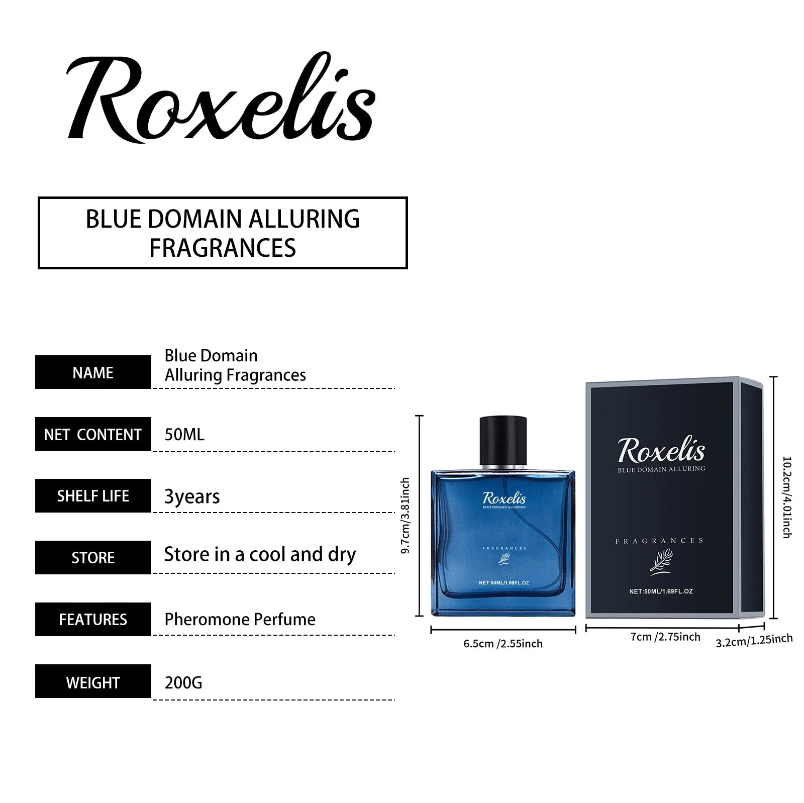 Roxelis 50ml Charmig Cologne Perfume Spray Men&