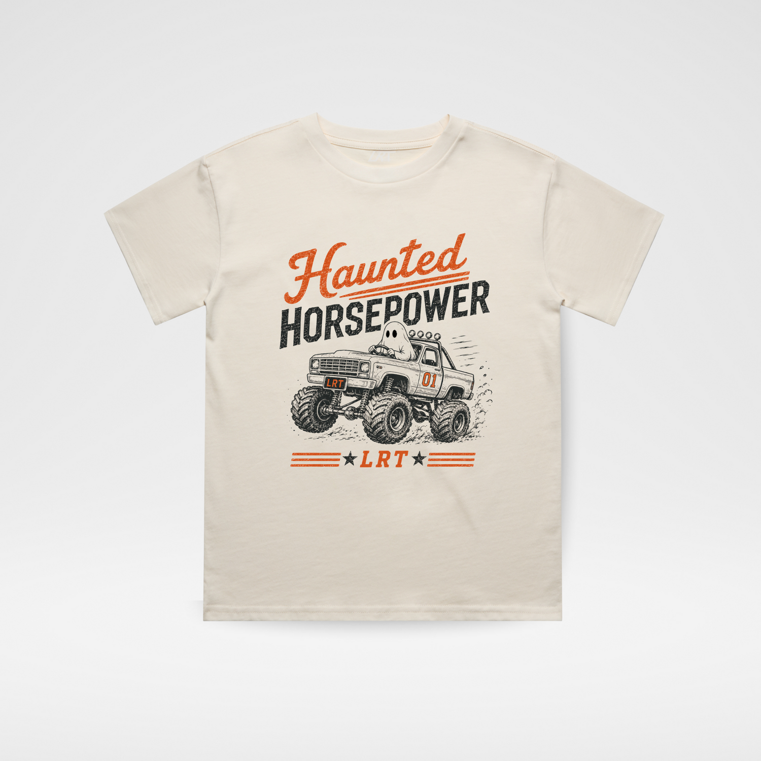 HAUNTED HORSEPOWER HALLOWEEN TEE - VINTAGE CREAM