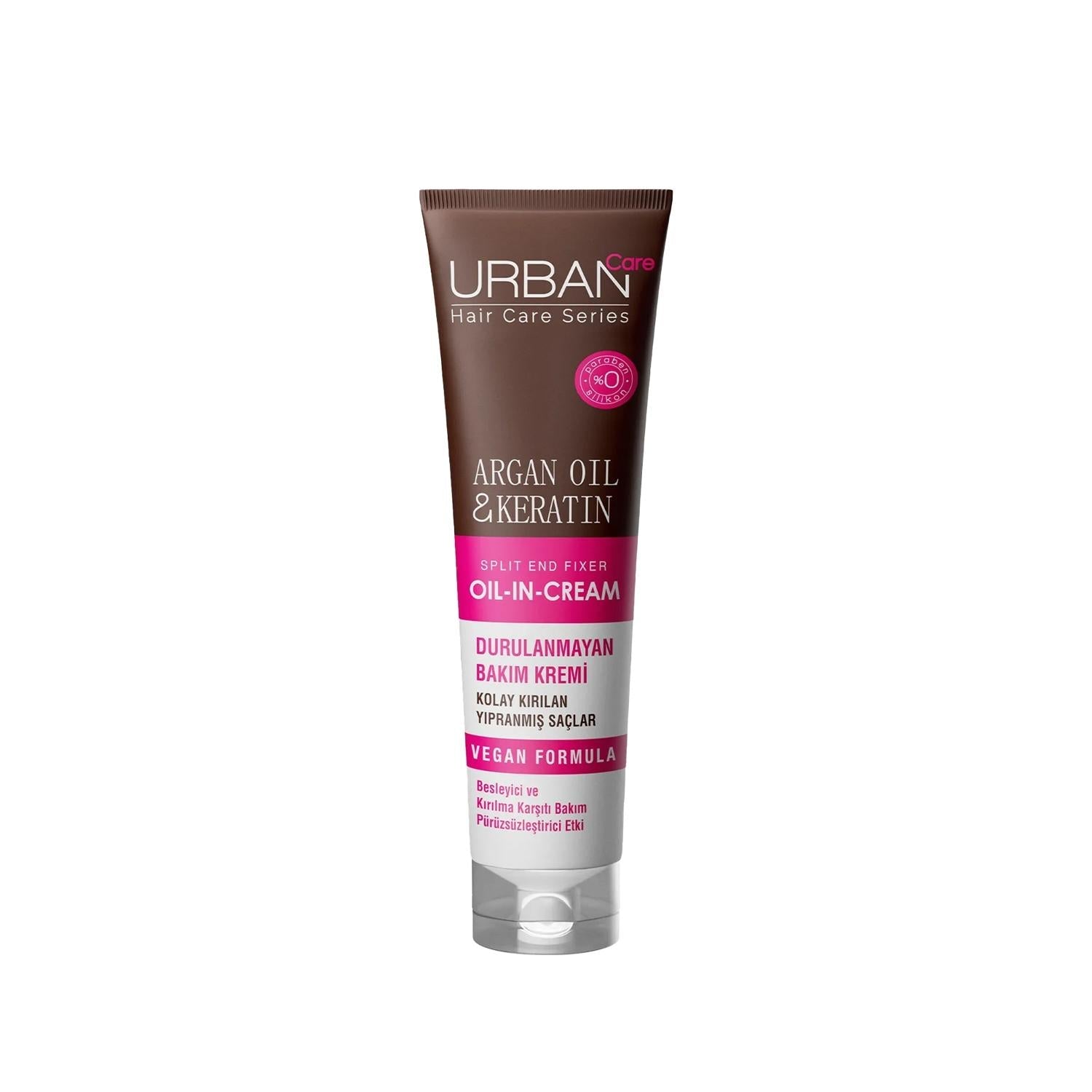 URBAN Care Leave-in Hair Care Cream with Argan Oil &amp; Keratin - Nourishes &amp; Strengthens Fragile Hair, 5.07 fl oz