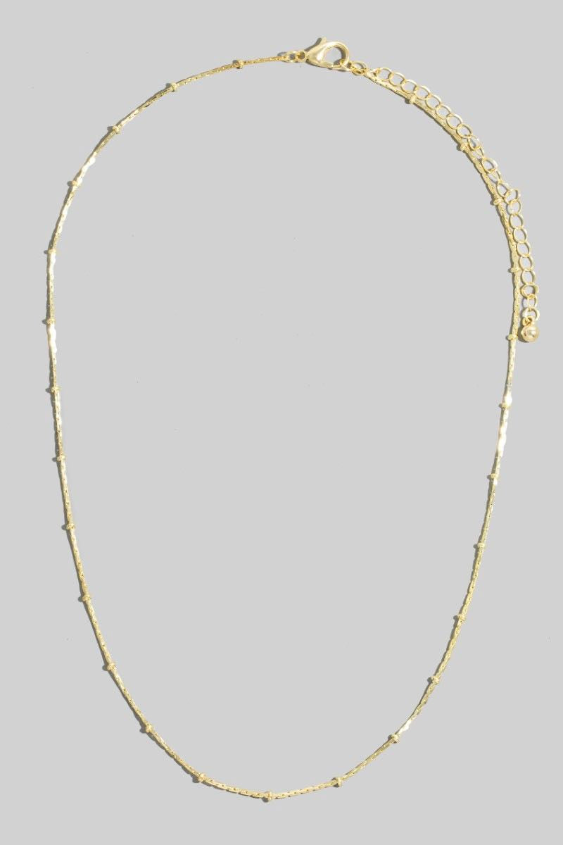 Gold Dipped Intricate Station Dainty Chain Necklace