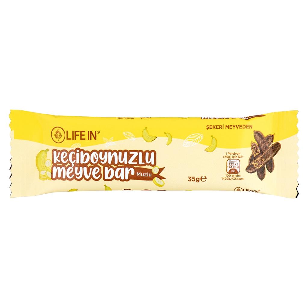 Life In Carob &amp; Banana Fruit Bar Nutritious Snack 35g