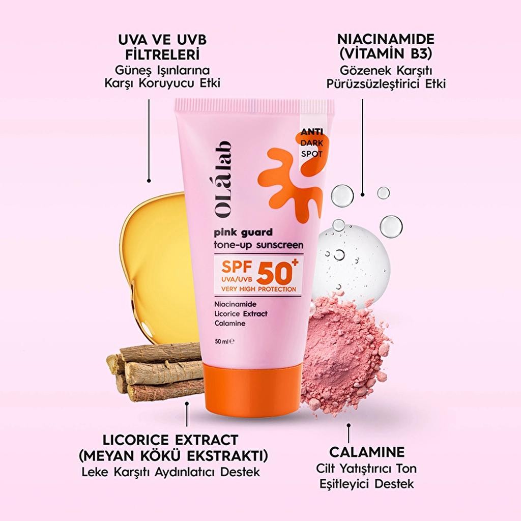 Olalab Brightening &amp; Tone Evening SPF 50+ Pink Sunscreen 50 ml