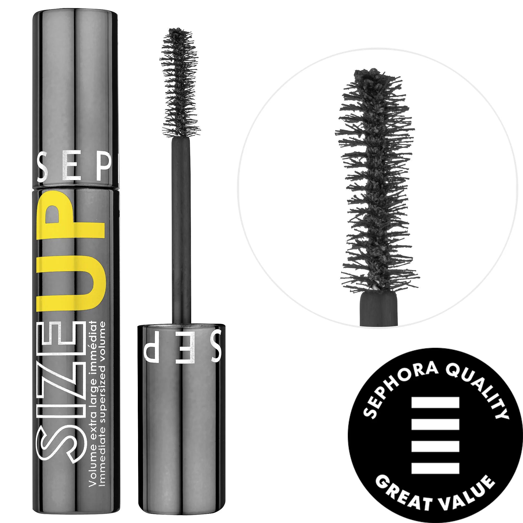 Size Up Volumizing Mascara: Vegan, Lengthening &amp; Curling for Dramatic Lashes | Long Lasting, Buildable Formula