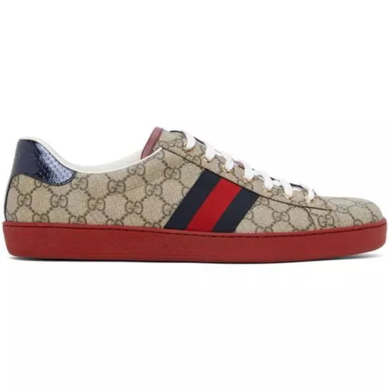 Ace Supreme GG Guccissima Logo Web Stripe Flat Sneakers