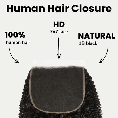Afro Kinky 7x7 HD Lace Human Hair Closure