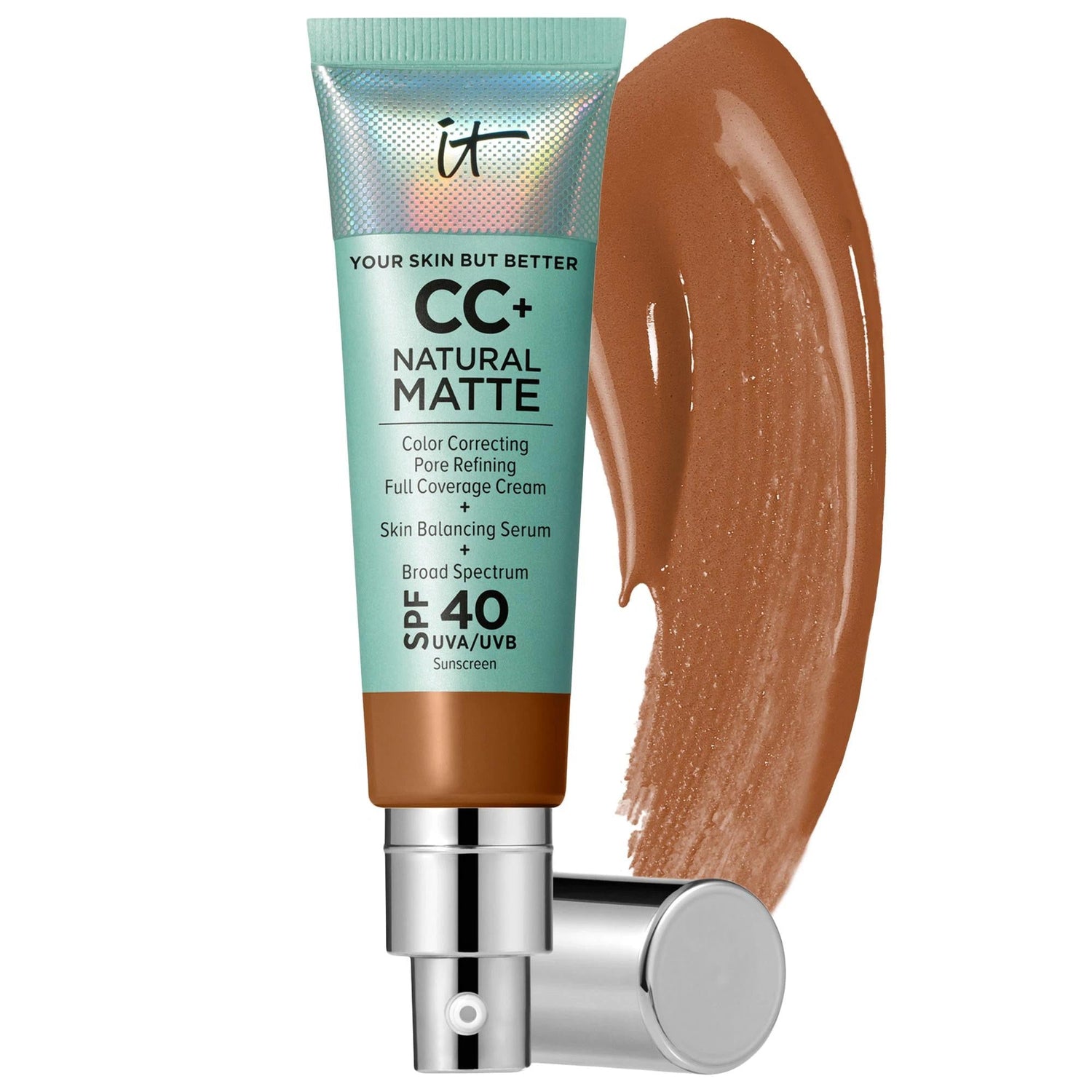 CC+ Cream Natural Matte Foundation with SPF 40 - Full Coverage, Vegan, Non-Comedogenic