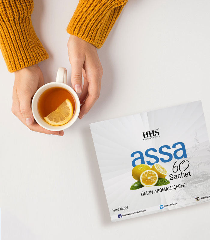 HHS Assa 60 Lemon Flavored Herbal Tea | Natural Energy &amp; Balance | 60 Tea Bags