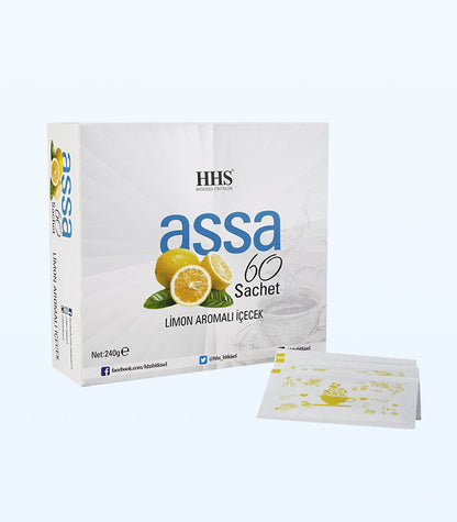 HHS Assa 60 Lemon Flavored Herbal Tea | Natural Energy &amp; Balance | 60 Tea Bags