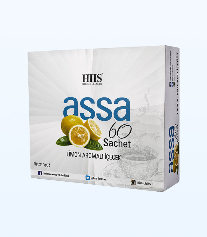 HHS Assa 60 Lemon Flavored Herbal Tea | Natural Energy &amp; Balance | 60 Tea Bags
