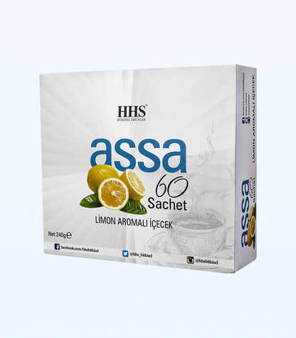 HHS Assa 60 Lemon Flavored Herbal Tea | Natural Energy &amp; Balance | 60 Tea Bags