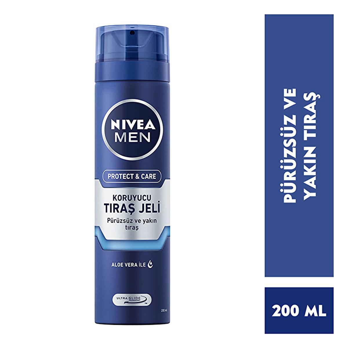 Nivea Men Protect &amp; Care Shaving Gel for Dry Skin - 6.76 fl oz, Dermatologically Tested