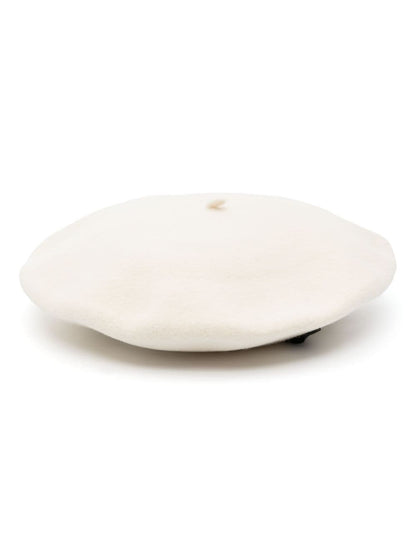 BORSALINO Wool Basque Mini Logo Tag Flat Crown Hat