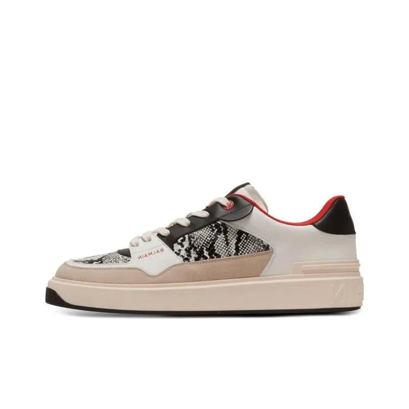 BALMAIN B-Court Flip Snakeskin-effect Sneakers