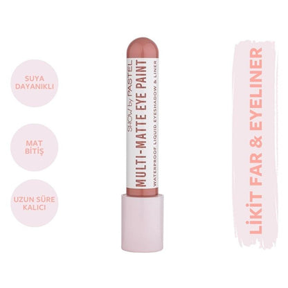 Show by Pastel Waterproof Eyeshadow &amp; Eyeliner - Long-Lasting Matte Finish Eye Paint with Acmella Flower