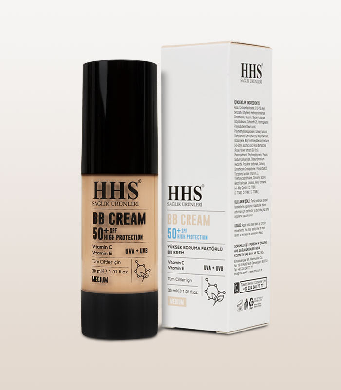 HHS BB Cream with Sunscreen SPF 50+ | UVA &amp; UVB Protection | Natural Glow Finish
