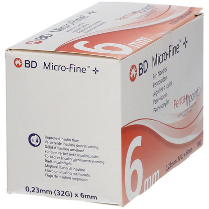 BD Micro-Fine Plus 6mm - 100 ct
