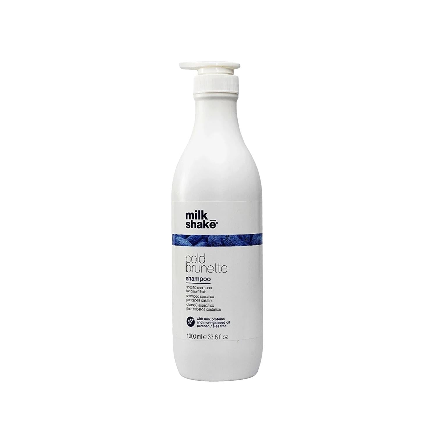 milk_shake Cold Brunette Shampoo for Brown Hair - 1000 ml, Enhances Color &amp; Care
