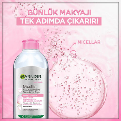 Garnier Micellar Makeup Remover Water - Gentle, Effective Cleansing for Sensitive Skin - 400ml