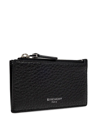 GIVENCHY Mini Grain Leather Card Holder with Zip - SS26