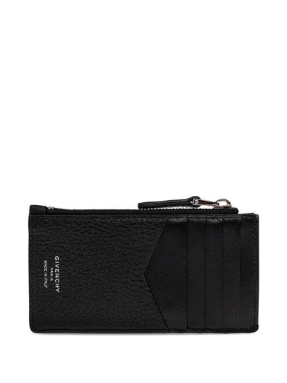 GIVENCHY Mini Grain Leather Card Holder with Zip - SS26