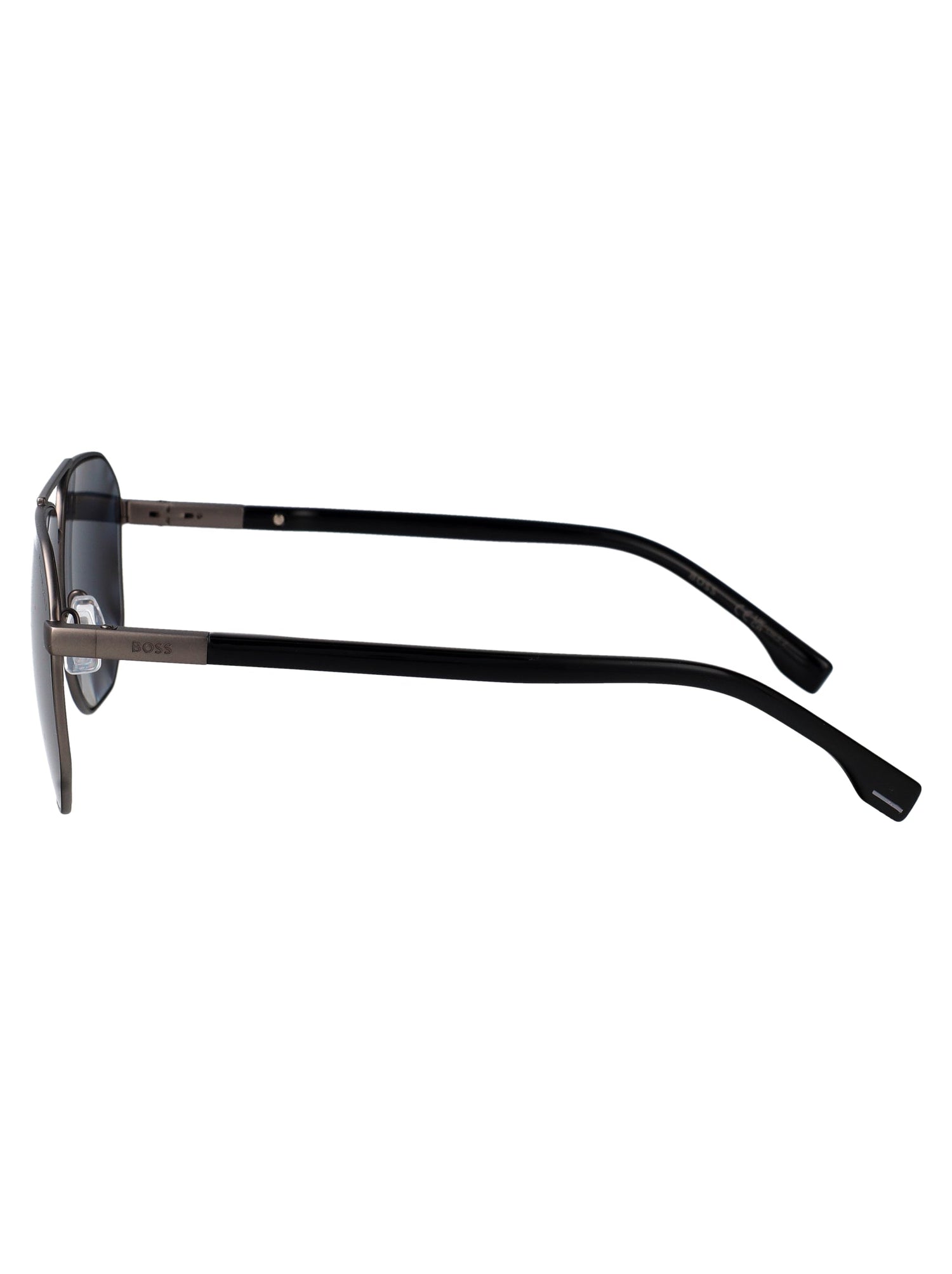 HUGO BOSS Matte Dark Ruthenium Steel Sunglasses for Men