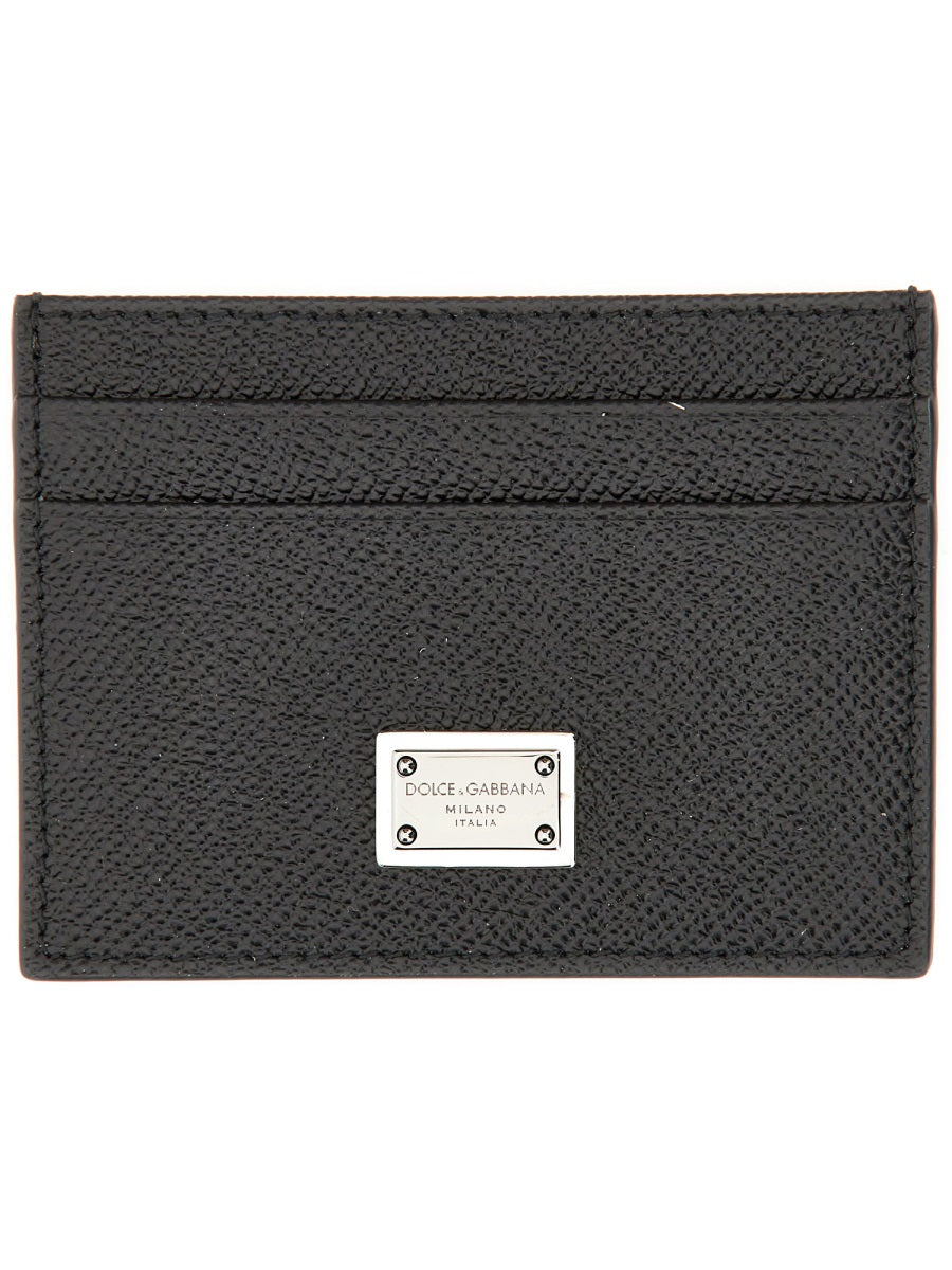 DOLCE &amp; GABBANA Mini Calfskin Card Holder with Four Slots