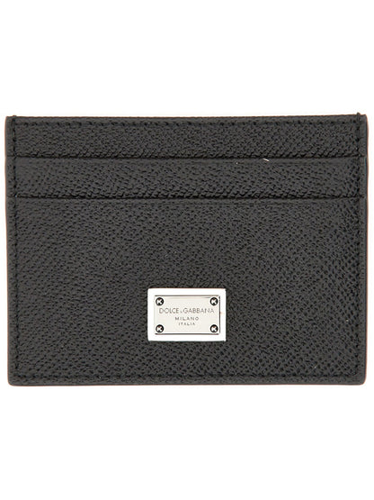 DOLCE &amp; GABBANA Mini Calfskin Card Holder with Four Slots