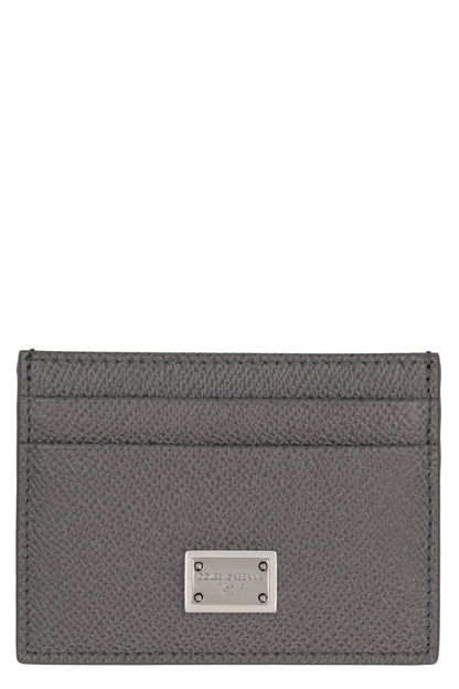 DOLCE &amp; GABBANA Mini Leather Card Holder with Dauphine Print