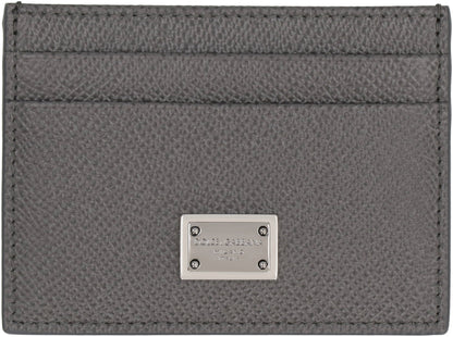 DOLCE &amp; GABBANA Mini Leather Card Holder with Dauphine Print