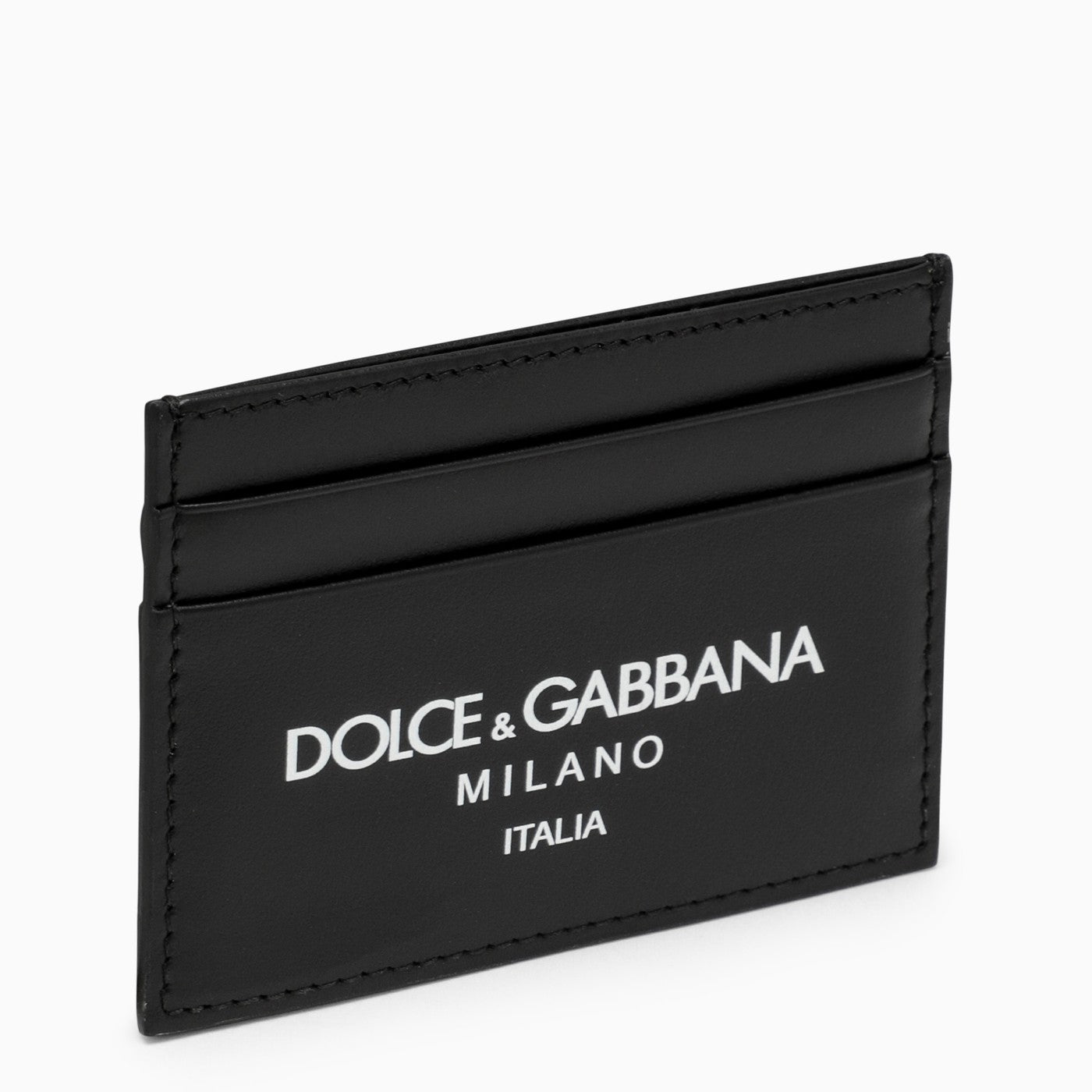 Dolce&amp;Gabbana Black Calfskin Card Holder With Logo
