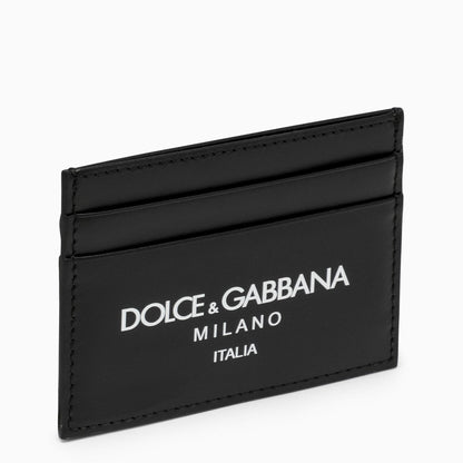 Dolce&amp;Gabbana Black Calfskin Card Holder With Logo