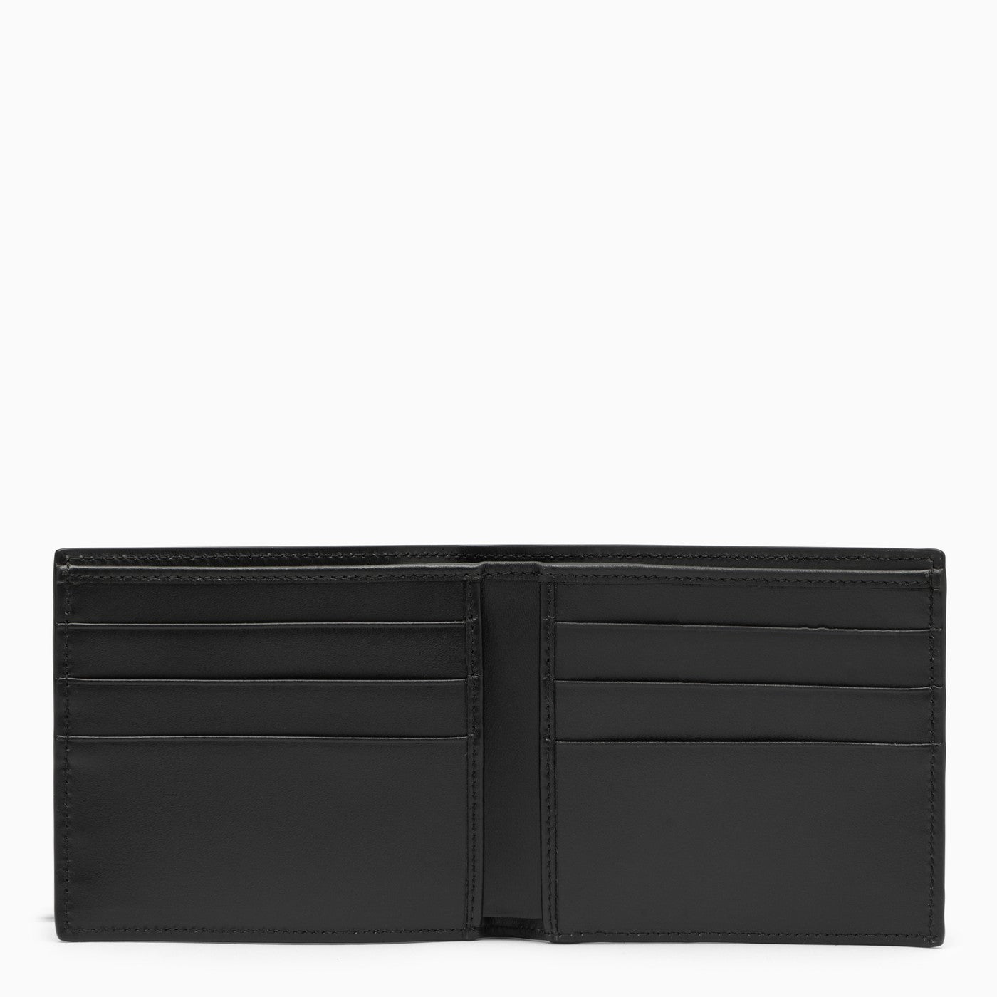 Dolce&amp;Gabbana Black Leather Bi Fold Wallet With Logo