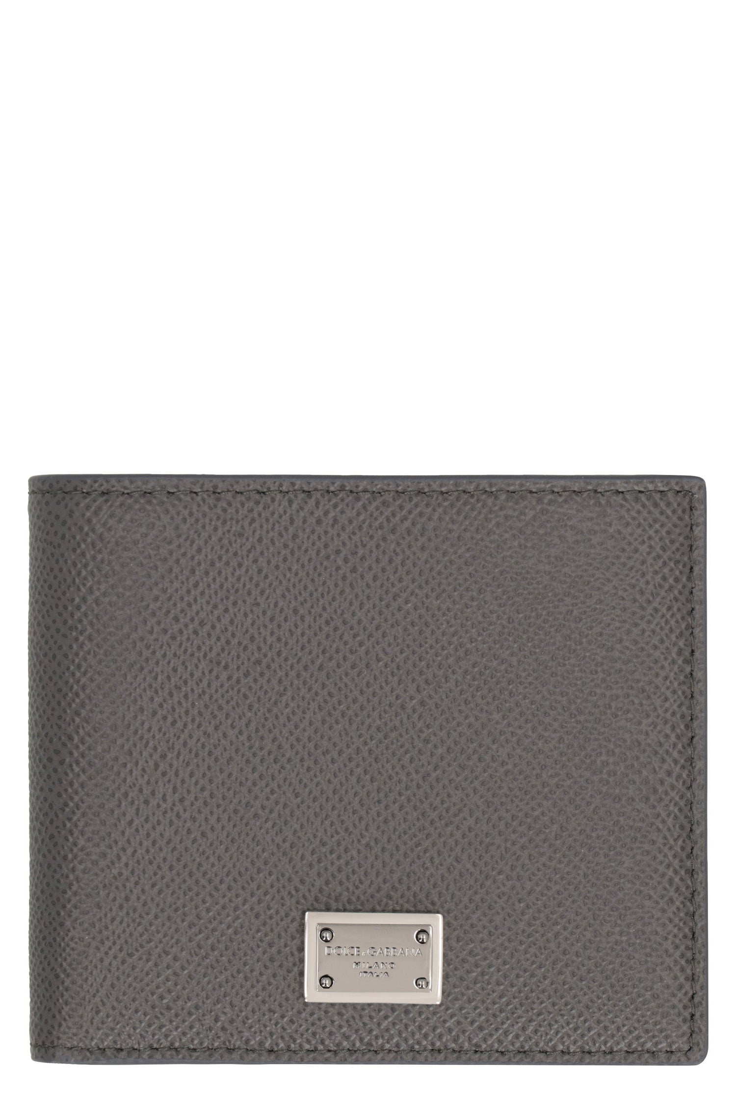 DOLCE &amp; GABBANA Leather Flap-Over Wallet - Compact Size