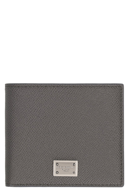 DOLCE &amp; GABBANA Leather Flap-Over Wallet - Compact Size