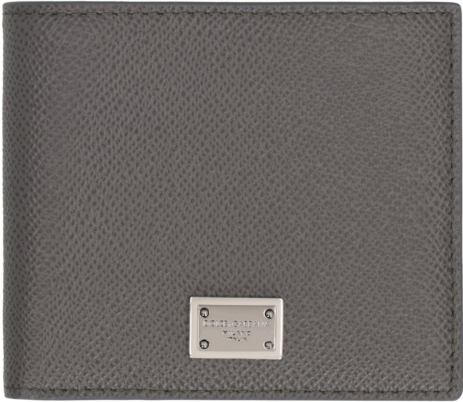 DOLCE &amp; GABBANA Leather Flap-Over Wallet - Compact Size