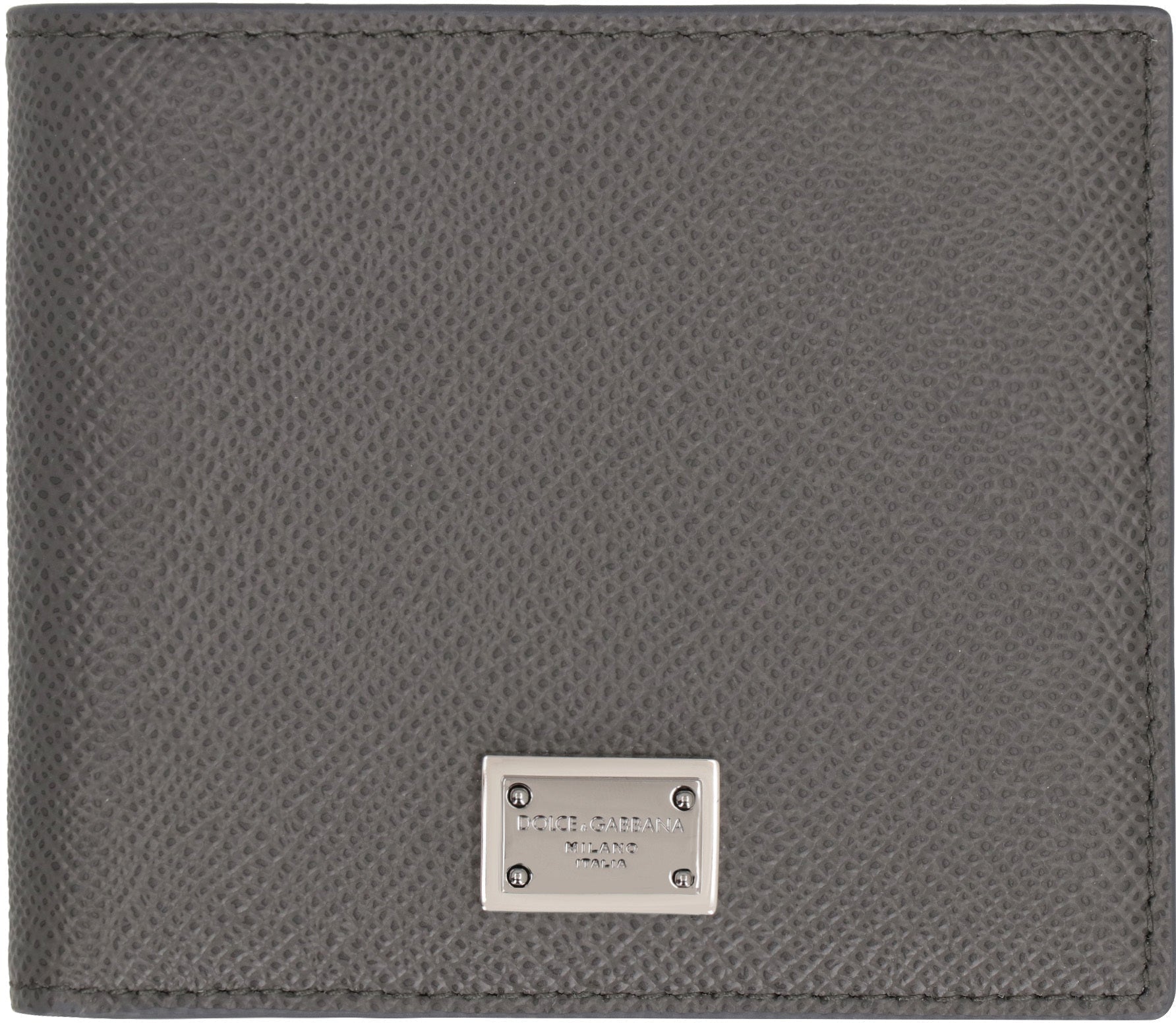 DOLCE &amp; GABBANA Leather Flap-Over Wallet - Compact Size