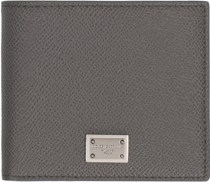 DOLCE &amp; GABBANA Leather Flap-Over Wallet - Compact Size