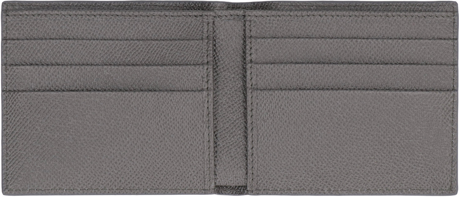 DOLCE &amp; GABBANA Leather Flap-Over Wallet - Compact Size