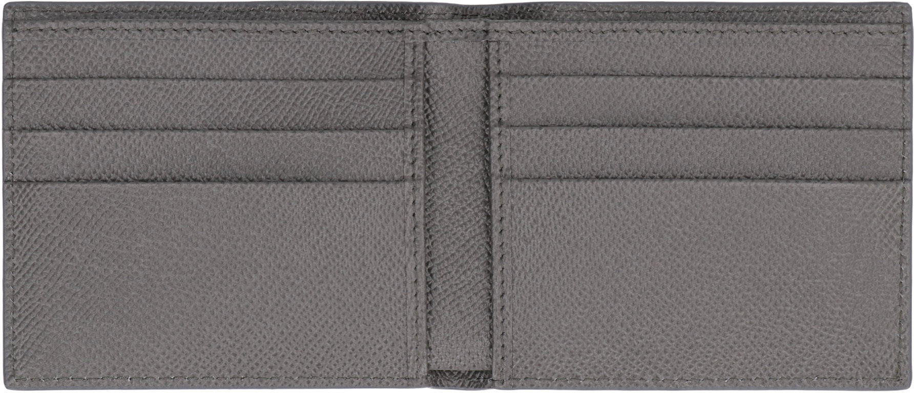 DOLCE &amp; GABBANA Leather Flap-Over Wallet - Compact Size