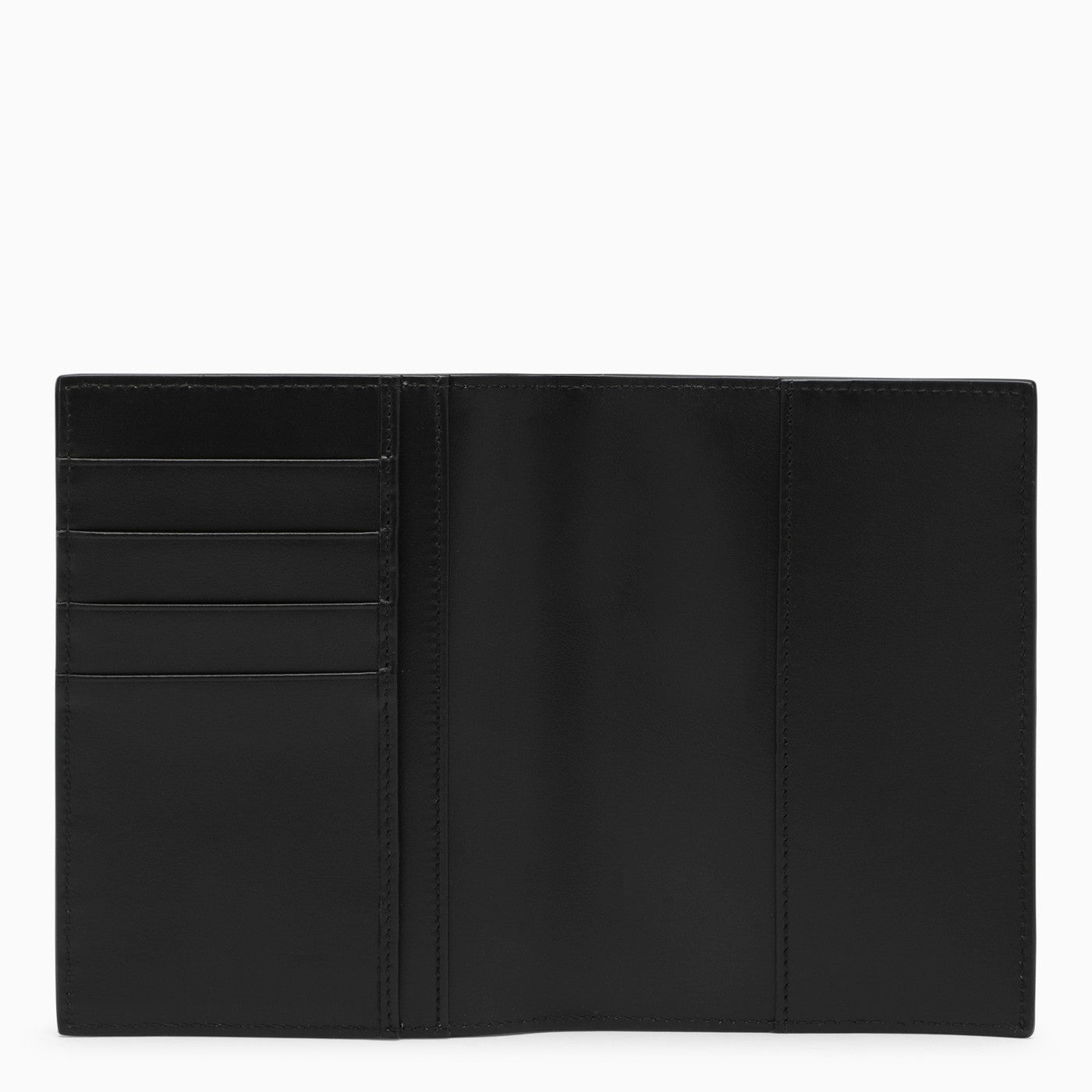Dolce&amp;Gabbana Black Leather Passport Holder With Logoed Plaque