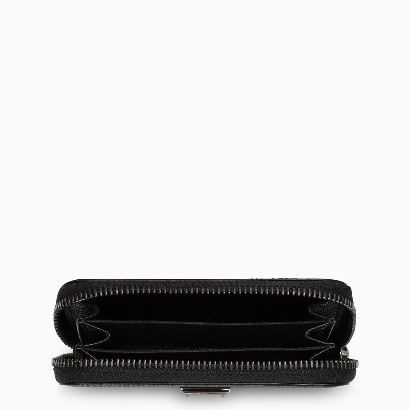 Dolce &amp; Gabbana Black Dauphine Leather Zipped Wallet