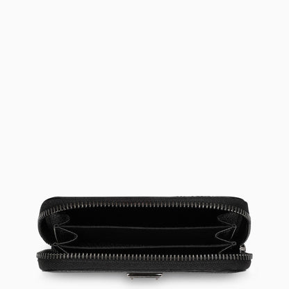 Dolce &amp; Gabbana Black Dauphine Leather Zipped Wallet