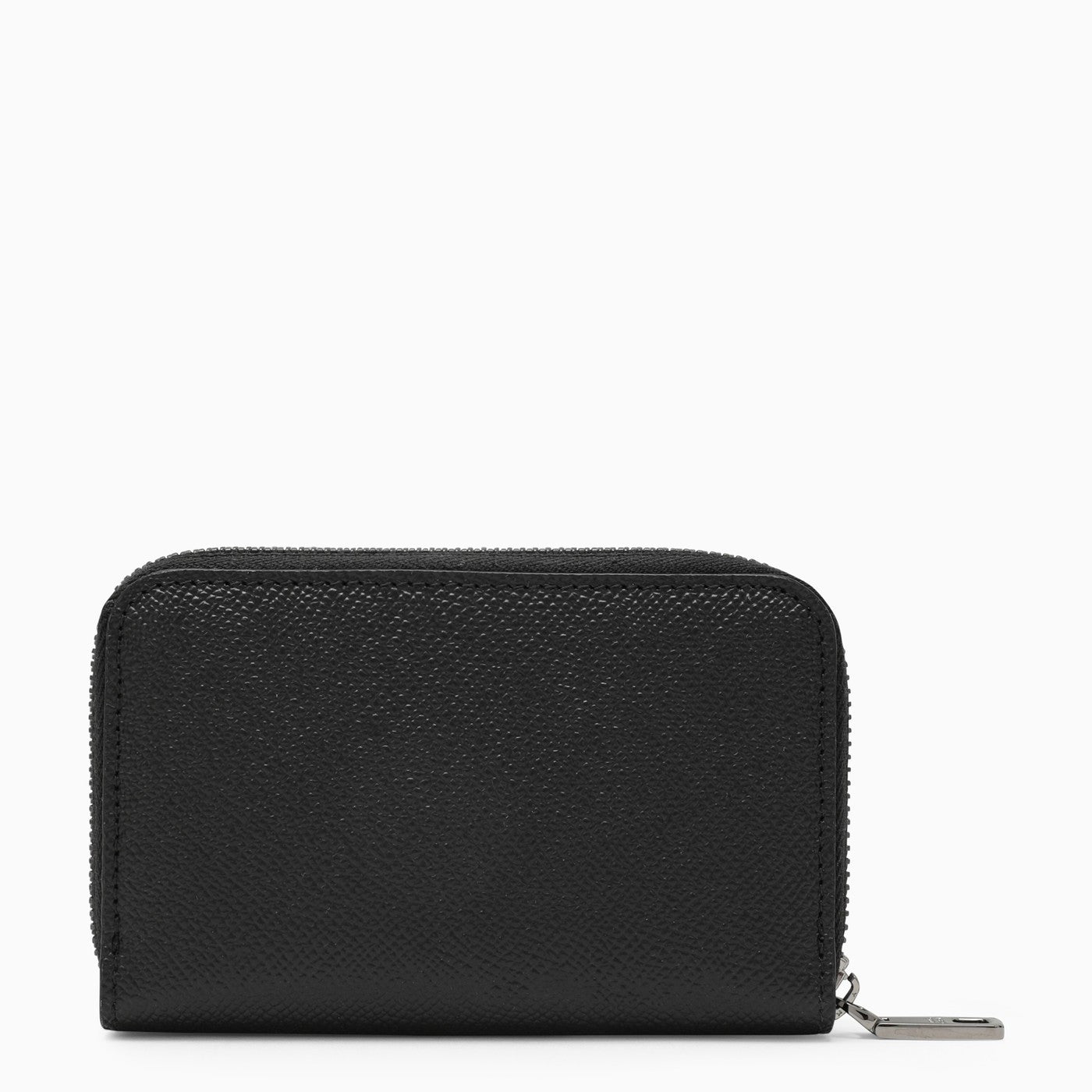 Dolce &amp; Gabbana Black Dauphine Leather Zipped Wallet