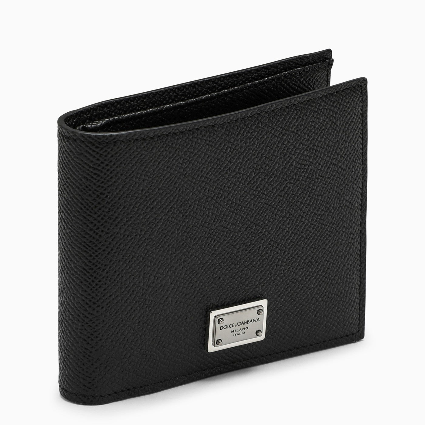 Dolce &amp; Gabbana Black Leather Bi Fold Wallet