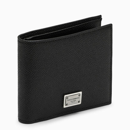 Dolce &amp; Gabbana Black Leather Bi Fold Wallet