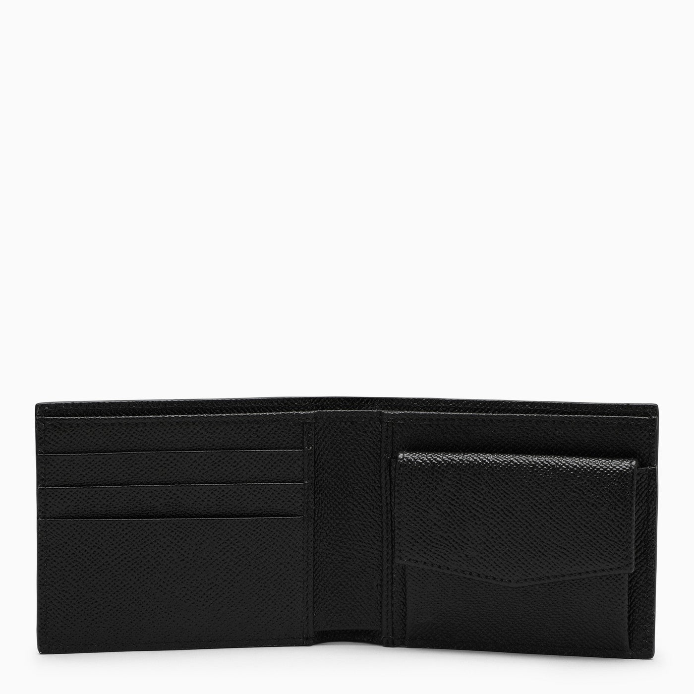 Dolce &amp; Gabbana Black Leather Bi Fold Wallet