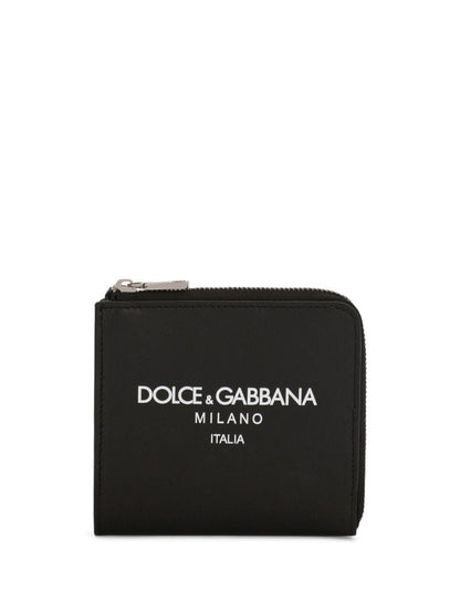 DOLCE &amp; GABBANA Logo Print Leather Mini Wallet